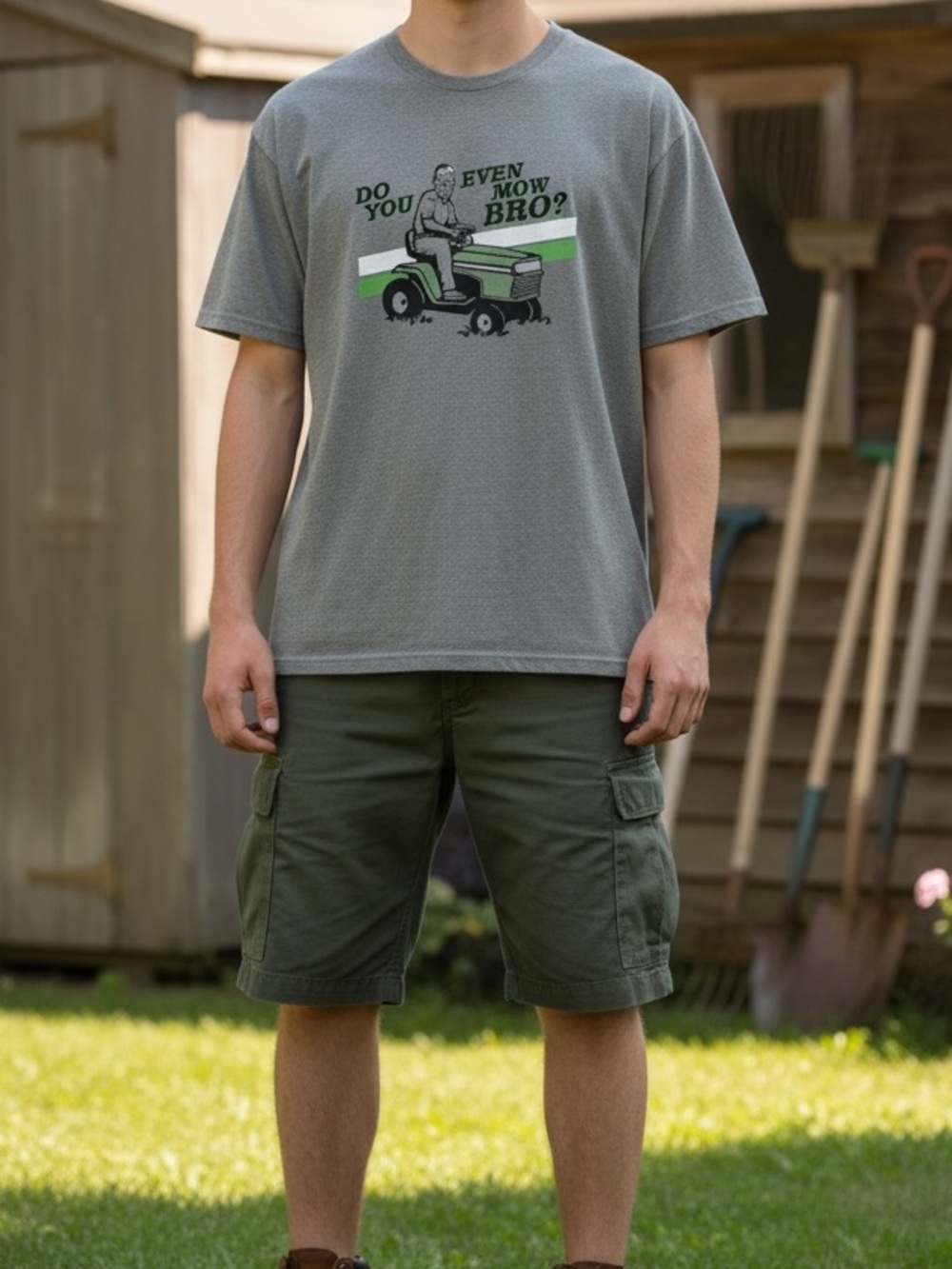 NWOT Funny Graphic T-Shirt “Do You Even Mow Bro” | Gray Tee | XL